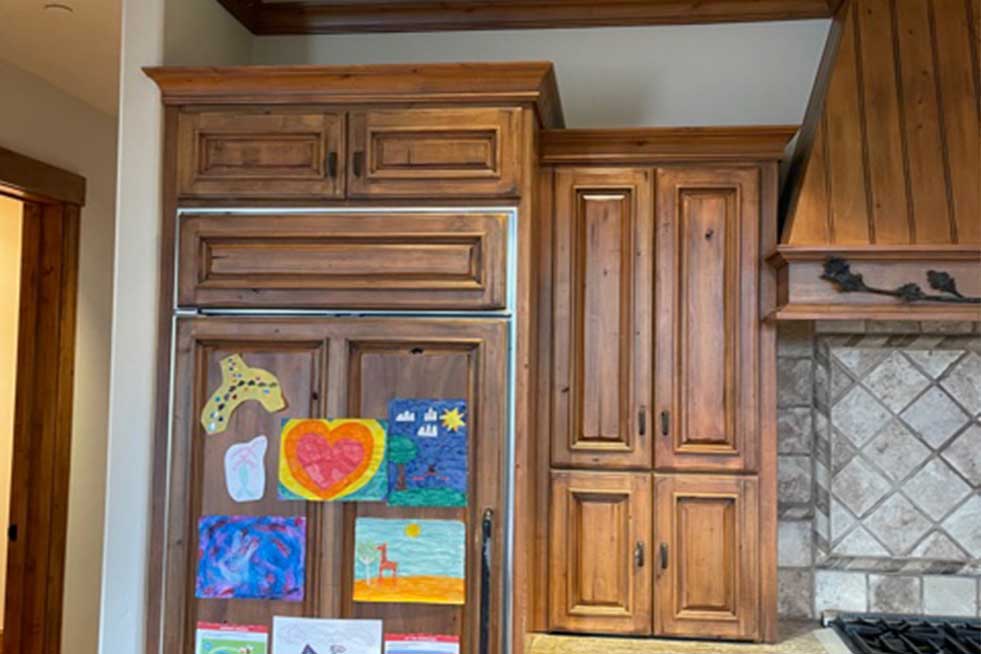 wooden cabinets