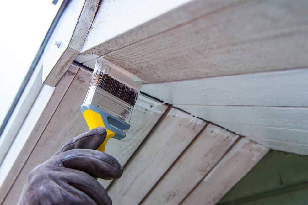 wood being painted