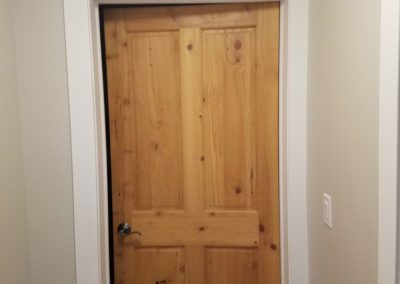 installed wooden door