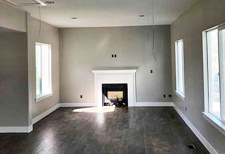 Living room with fireplace